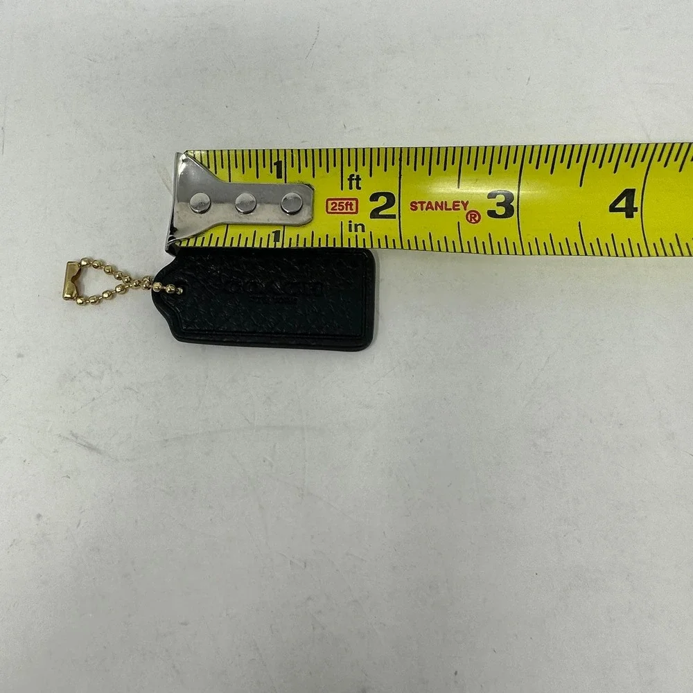 Coach Hangtag Unisex OS Black Leather Replacement Bag Charm Gold Chain